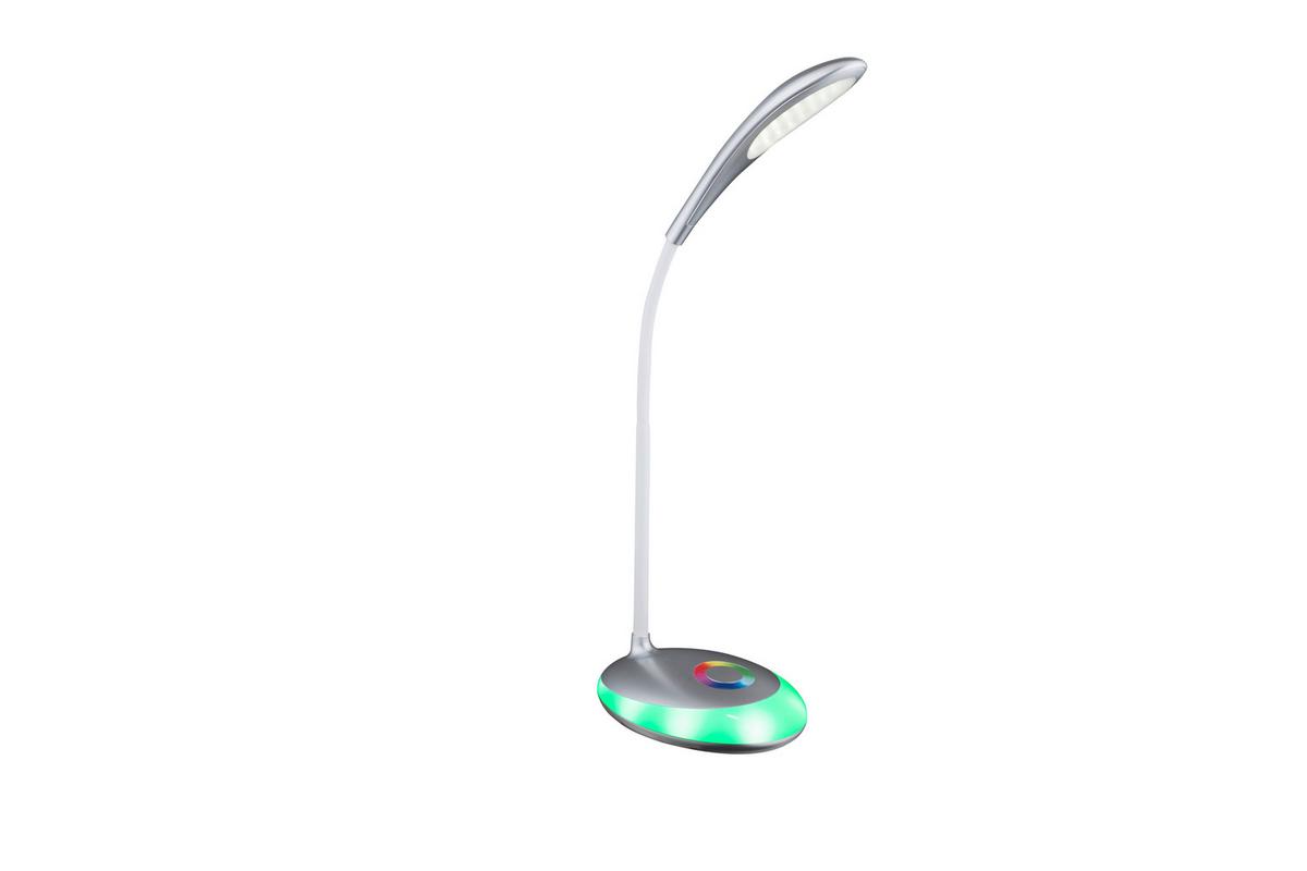 LED-Tischlampe dimmbar Silberfarben Flexarm, Touch - Silberfarben, Design, Kunststoff (30/11/48cm) - Globo