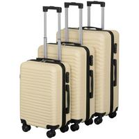Reisekoffer Set 3--teilig Florenz 4 Rollen Hartschale - Beige, Basics, Kunststoff/Textil - Ondega