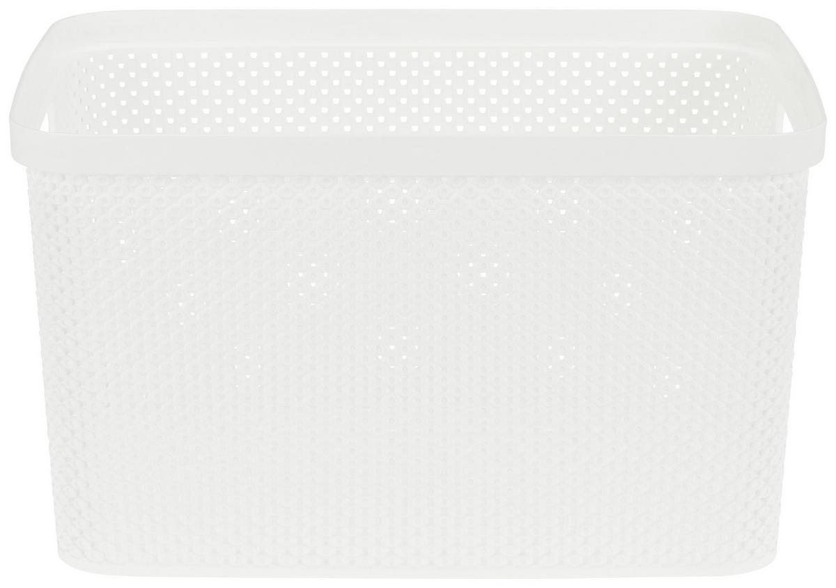 Tárolókosár Diamond - fehér, Basics, műanyag (38,2/22,2/28cm) - Luca Bessoni