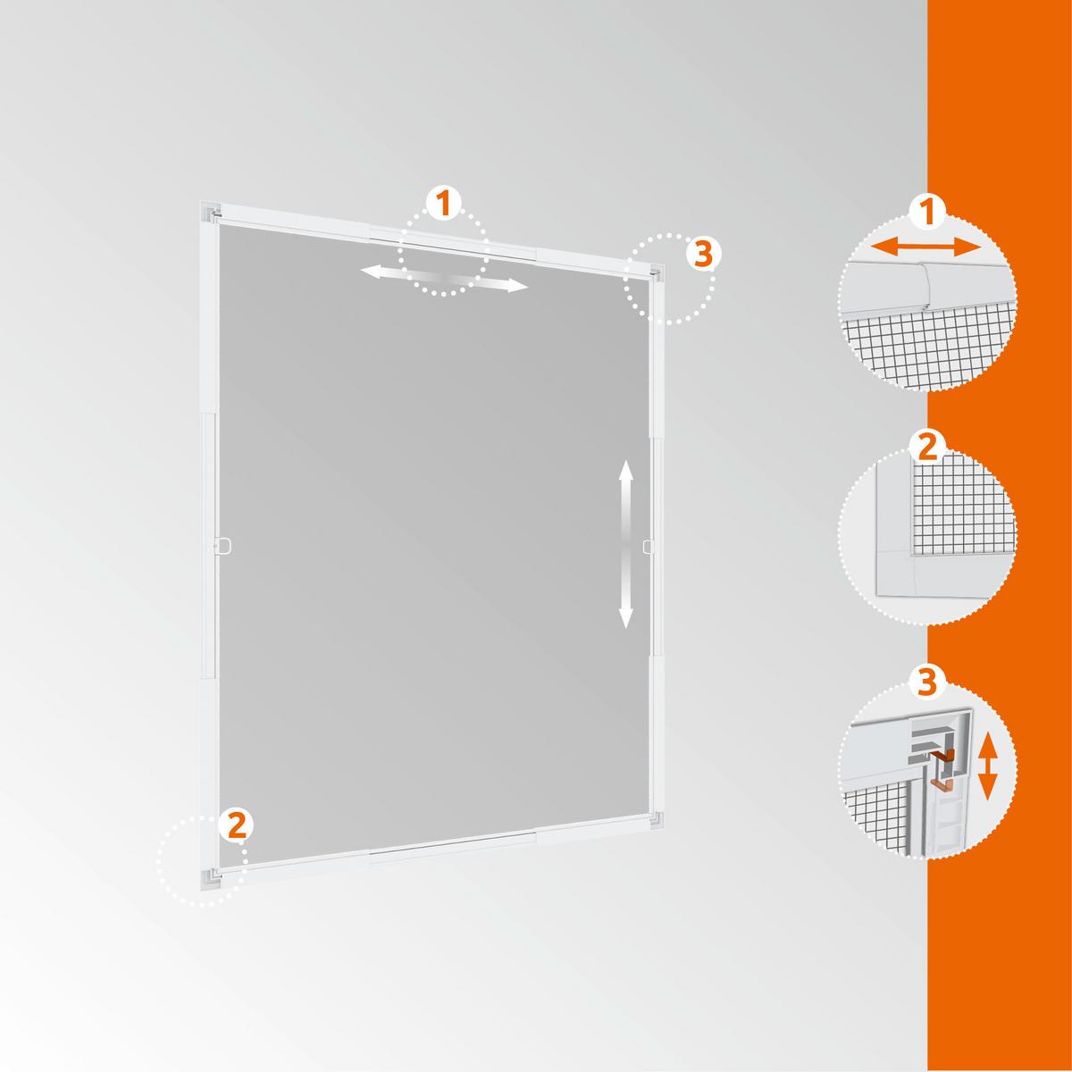 Fliegengitter Fenster 100x120 cm Weiß, Wetterfest - Weiß, Basics, Metall (100/120cm)