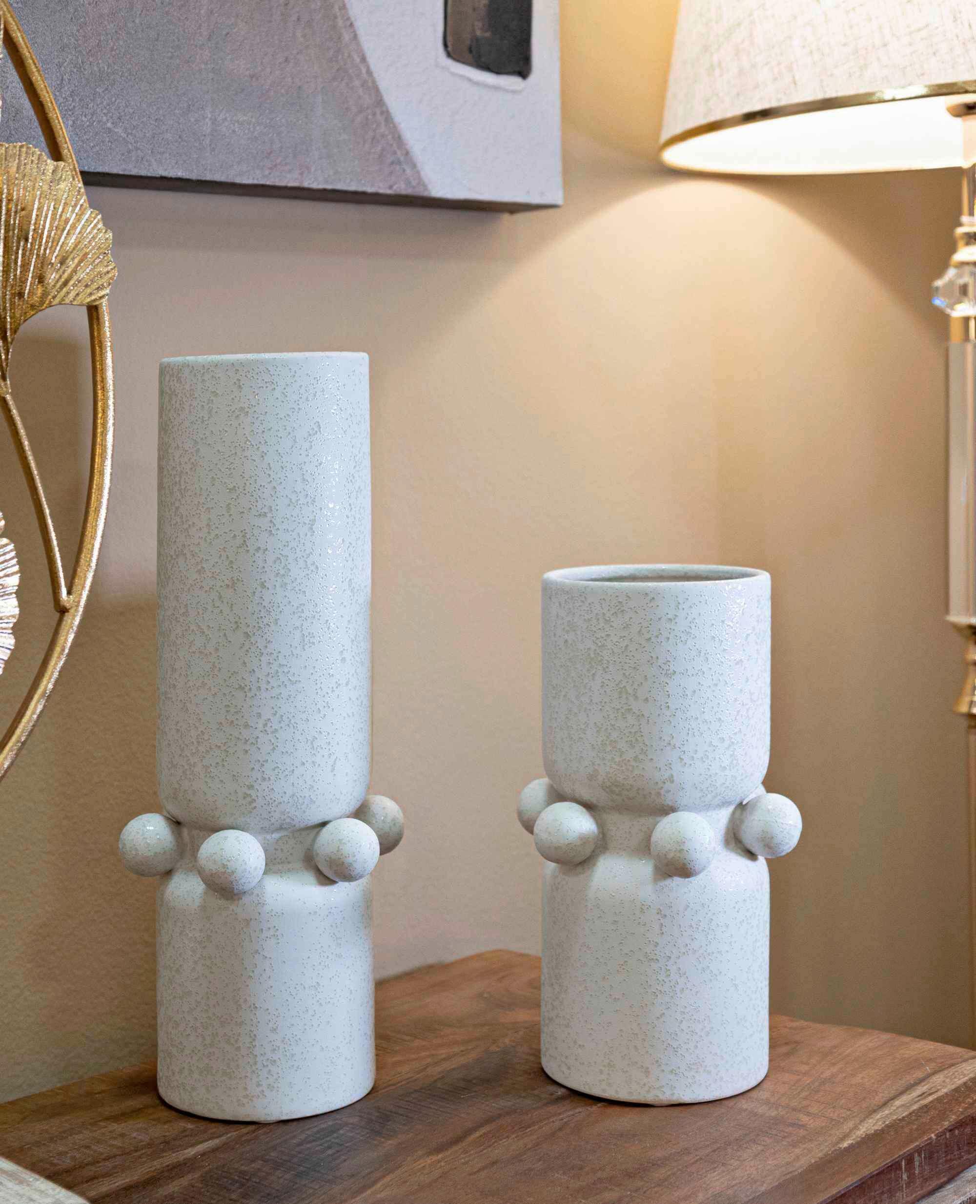 Vase Bubbles Creme B: 15,5 cm - Creme, Basics, Keramik (15.5/41/15.5cm)