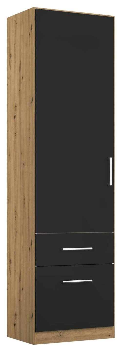 Drehtürenschrank 47 cm Berlin Eiche Dekor/Grau - Eiche Artisan/Grau, MODERN, Holzwerkstoff (47/197/54cm) - Rauch Möbel