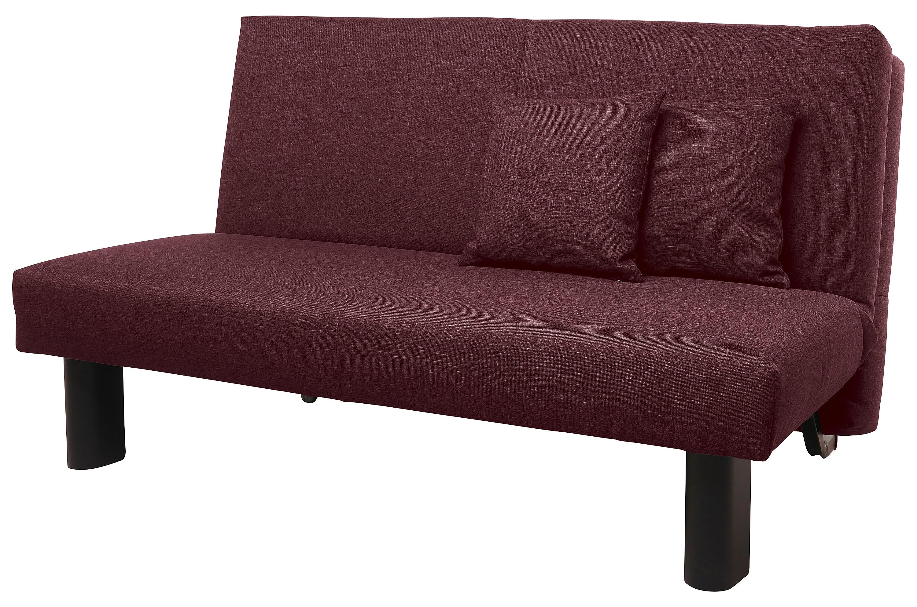 Schlafsofa Columbus Dunkelrot Inkl. Zierkissen - Schwarz/Dunkelrot, Design, Textil (145/84/100cm) - Max Winzer