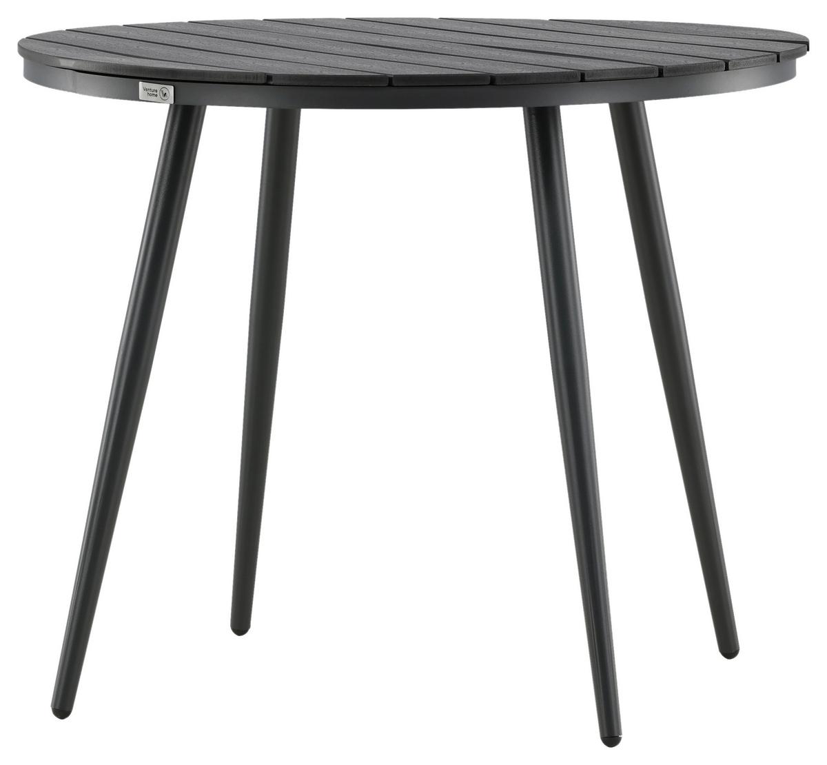 Gartentisch Break Aluminium D: 90cm - Schwarz, KONVENTIONELL, Kunststoff/Metall (90/74cm) - Gardenson