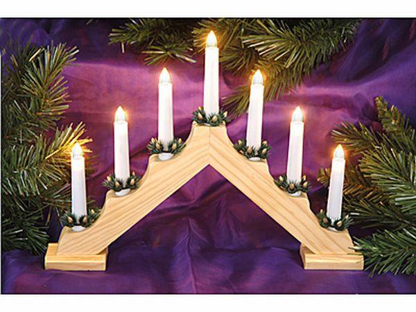 Adventi Gyertyatartó 7db Gyertyával - fehér/zöld, Konventionell, műanyag (40/5/30cm)