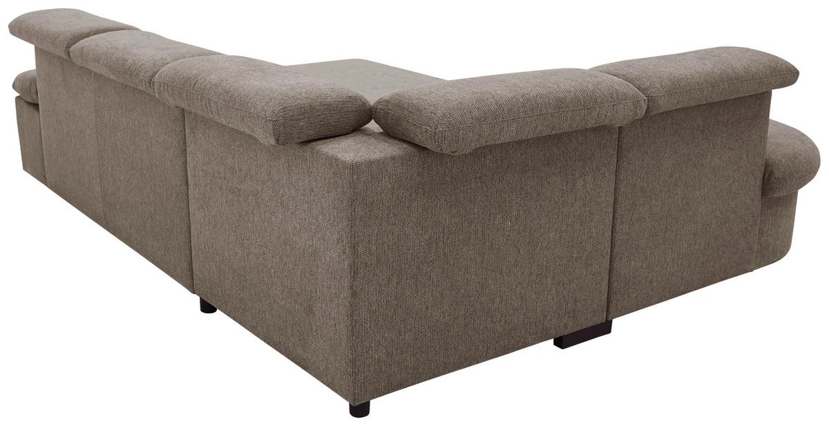 Ecksofa Firenze - Schwarz/Braun, Basics, Textil (219/265cm) - MID.YOU