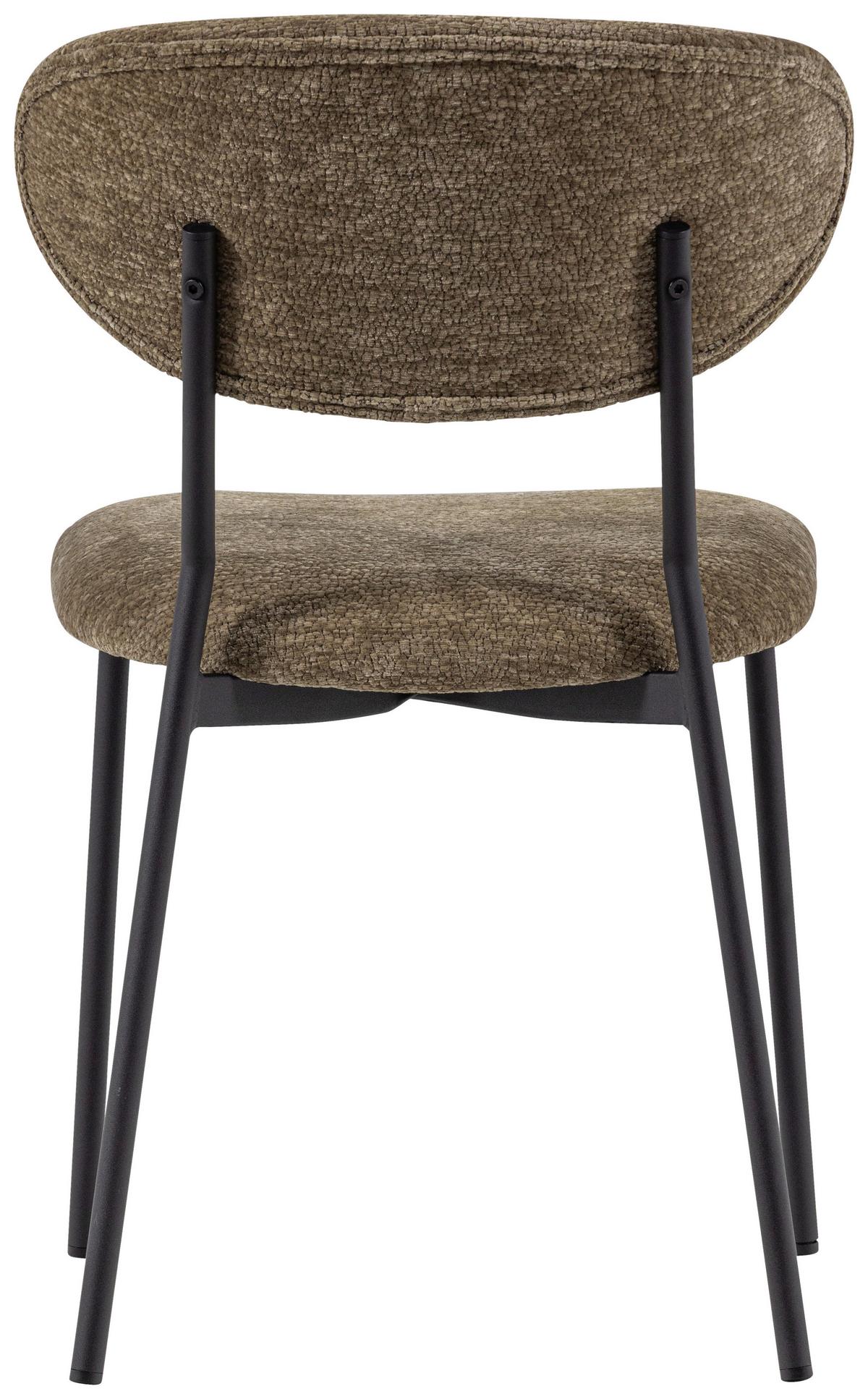 Stuhl-Set Klejd Braun B: 47cm - Schwarz/Braun, MODERN, Textil/Metall (47/79/53cm) - Livetastic