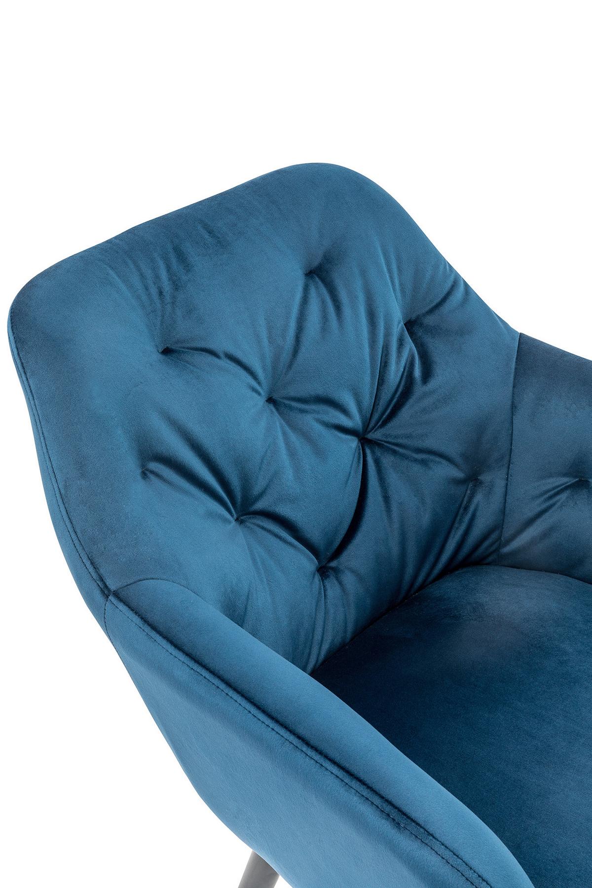 Armlehnstuhl Blau B: 61 Cm - Blau/Schwarz, MODERN, Textil/Metall (61/85/45cm) - Livetastic