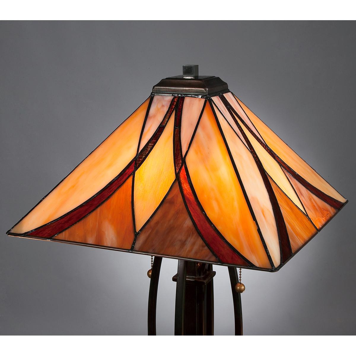 Tischlampe Asheville Bronzenfarbe - Bronzefarben, KONVENTIONELL, Glas/Metall (40.6cm) - Elstead Lighting