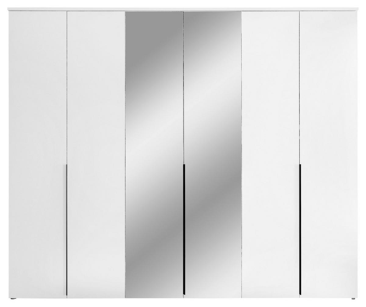 Drehtürenschrank 270 cm Kevo Weiß/Spiegelglas - Weiß, MODERN, Glas/Holzwerkstoff (270/225/52cm) - Carryhome