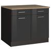 Küchenunterschrank Mailand Graphitfarben B: 100cm - Graphitfarben/Sonoma Eiche, MODERN, Holzwerkstoff (100/85/60cm) - Held