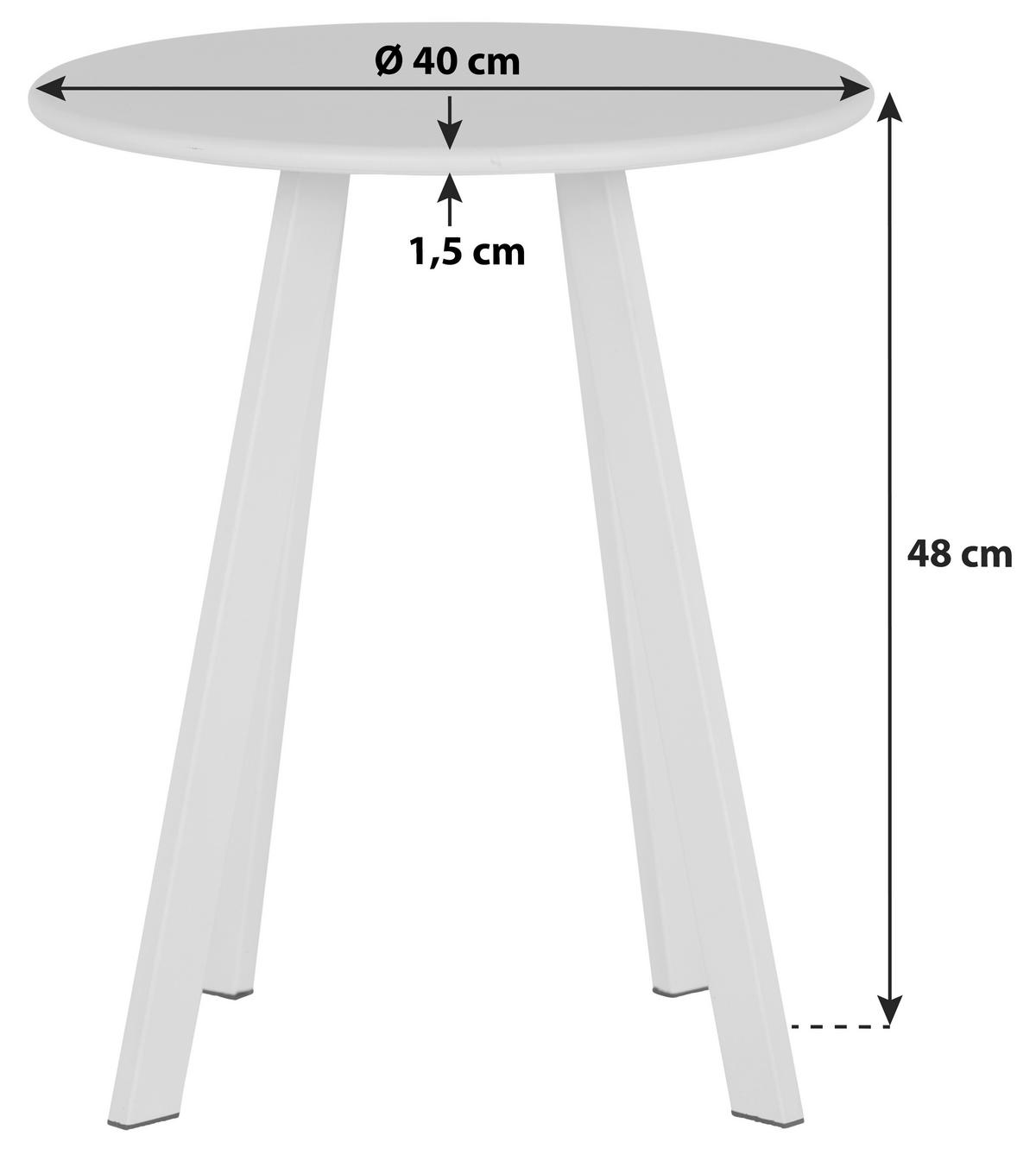 Beistelltisch New York Grau - Grau, Design, Metall (40/48/40cm) - P & B