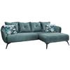 Ecksofa Baggio mit Kissen Textil Blau/Grün - Blau/Multicolor, MODERN, Holz/Textil (277/162cm) - Livetastic