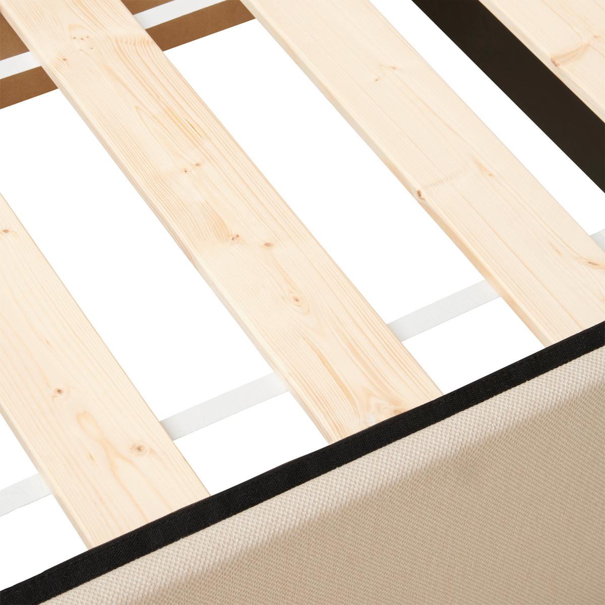 Boxbett mit Topper 120x200 Carolina - Sandfarben/Schwarz, KONVENTIONELL, Holz/Textil (120/200cm) - P & B