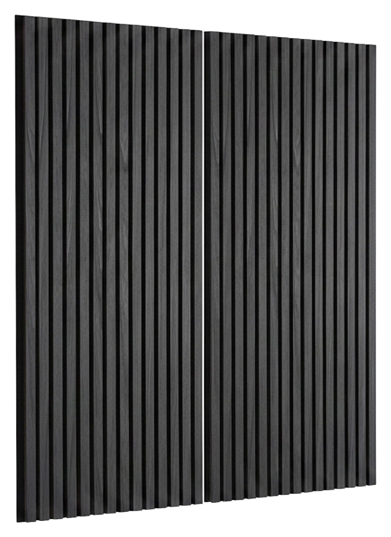 Akustický panel GRACE 2ks/sada - čierna, Modern, drevo/kompozitné drevo (60,5/120/2,2cm) - Mömax
