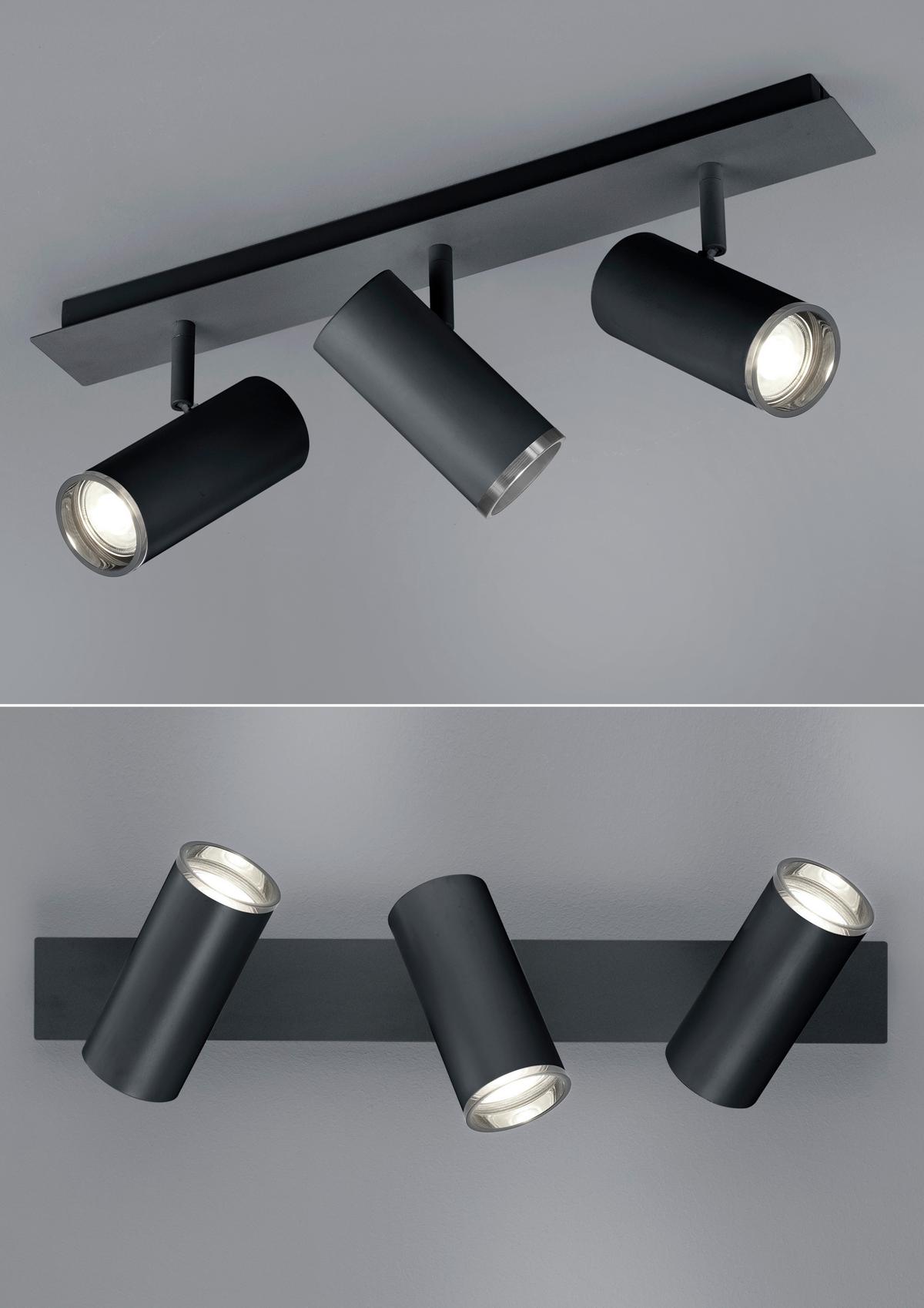 Deckenleuchte 70577/3-06 - Schwarz, KONVENTIONELL, Metall (50/20cm) - Hell