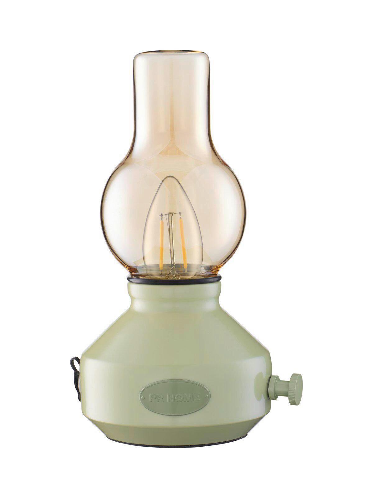 Akku-Tischleuchte Glimt Beige Salbeigrün - Salbeigrün/Beige, Trend, Metall (21/25cm)