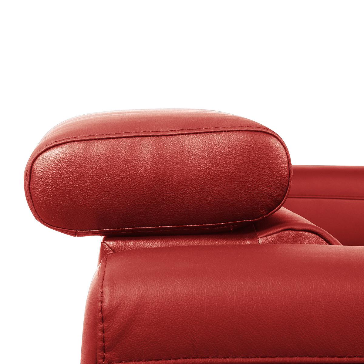Ecksofa Torino Teilleder Rot 173x247 - Rot/Schwarz, Design, Leder/Textil (173/247cm) - Livetastic