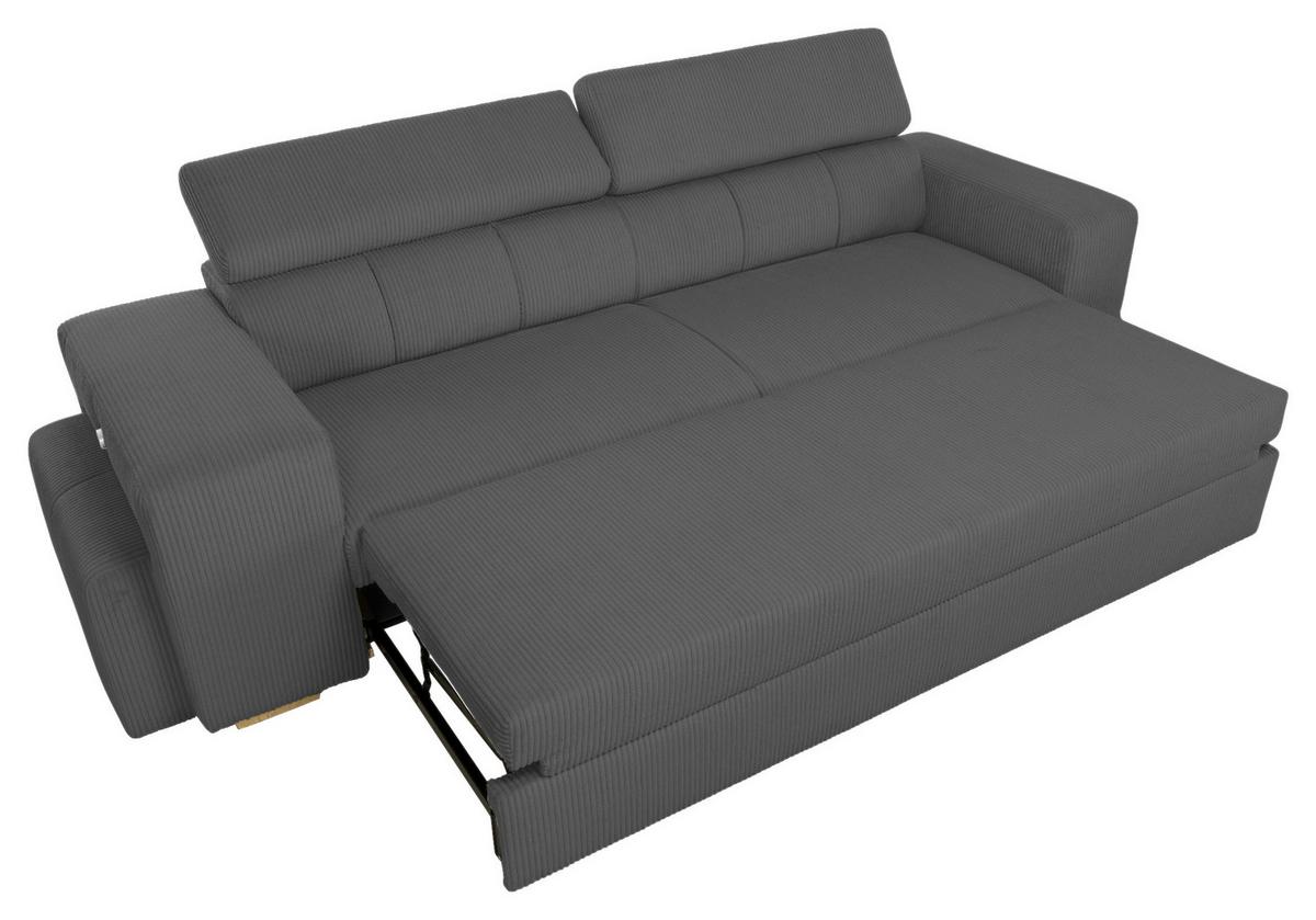3-SitzerSofa m. Schlaffunktion Sirius S anthrazit, B: 251cm - Anthrazit/Schwarz, KONVENTIONELL, Holz/Holzwerkstoff (251/96/100cm)