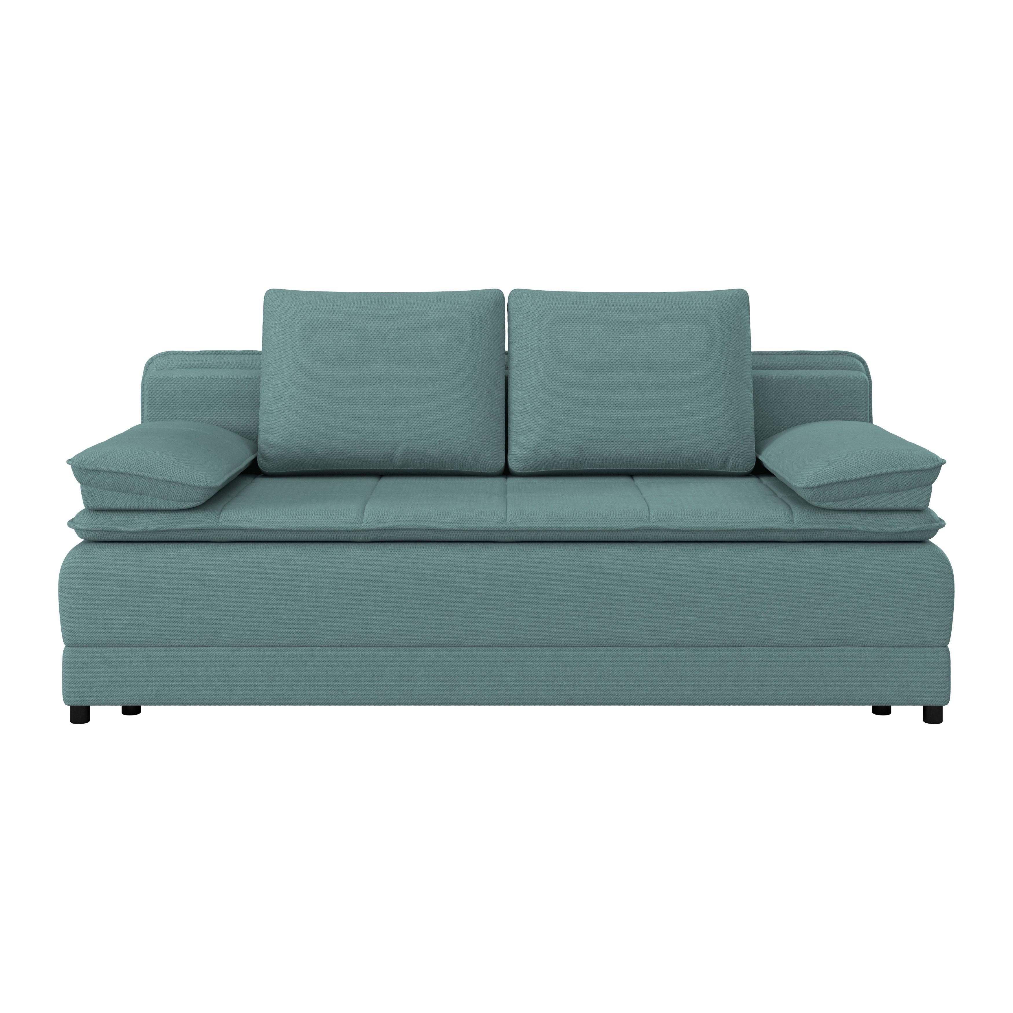 Kanapéágy Alice - türkiz/fehér, Modern, textil (202/73-92/105cm) - Luca Bessoni