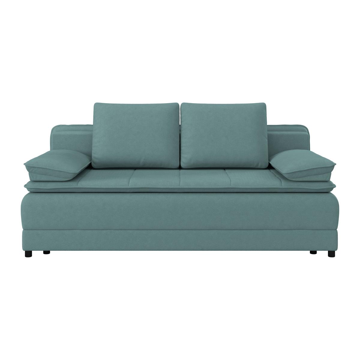 Schlafsofa Alice - Türkis/Schwarz, MODERN, Textil (202/73-92/105cm) - Luca Bessoni