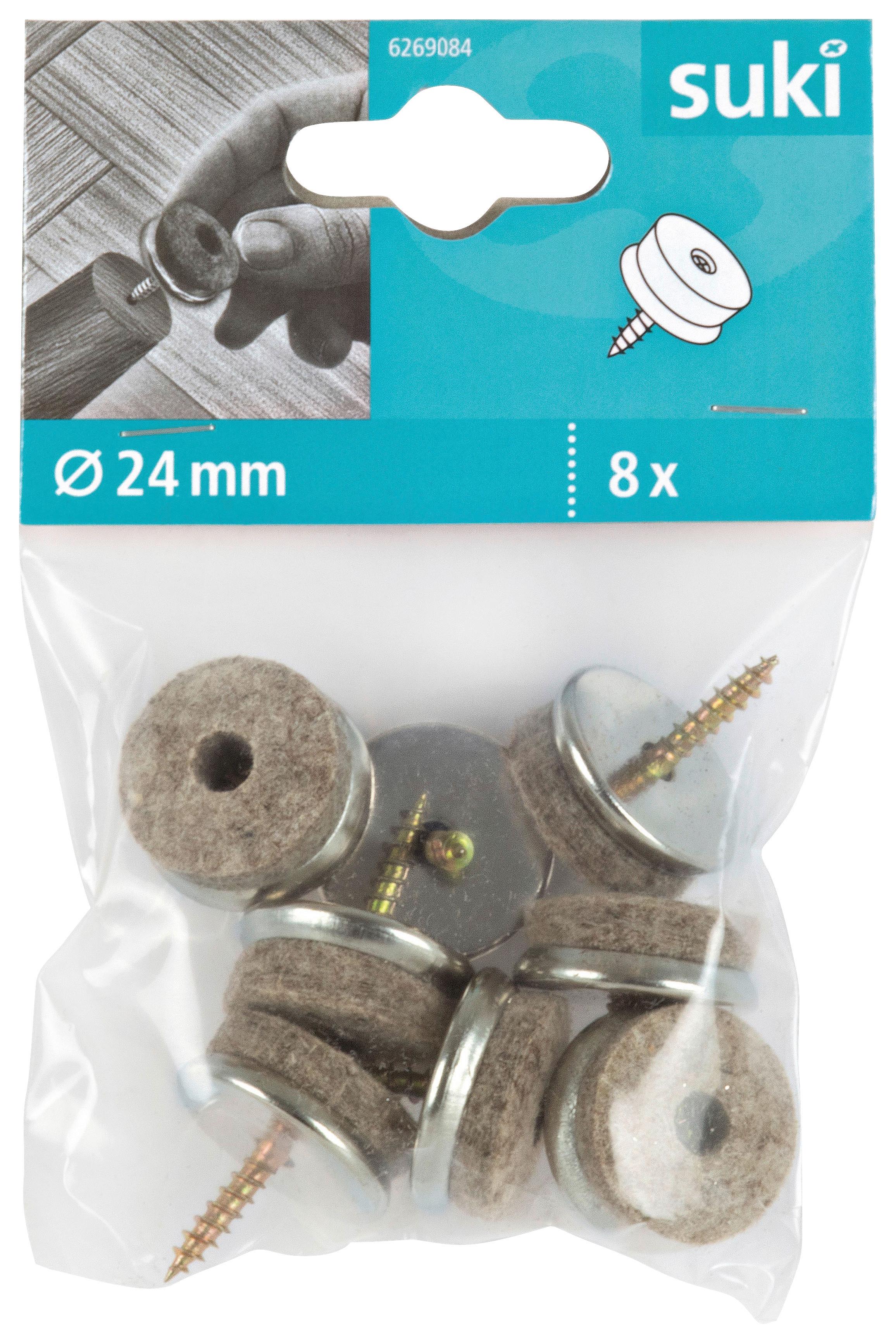 Filzgleiter Ø 24 Mm 8 Stk. Silberfarben Dämpfend - Silberfarben, Kunststoff/Metall (2,4cm) - Suki