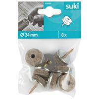 Filzgleiter Ø 24 Mm 8 Stk. Silberfarben Dämpfend - Silberfarben, Kunststoff/Metall (2,4cm) - Suki
