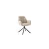 Armlehnstuhl Rafaela Textil Creme 180° Drehbar - Creme/Schwarz, Trend, Textil/Metall (62/89/64cm)