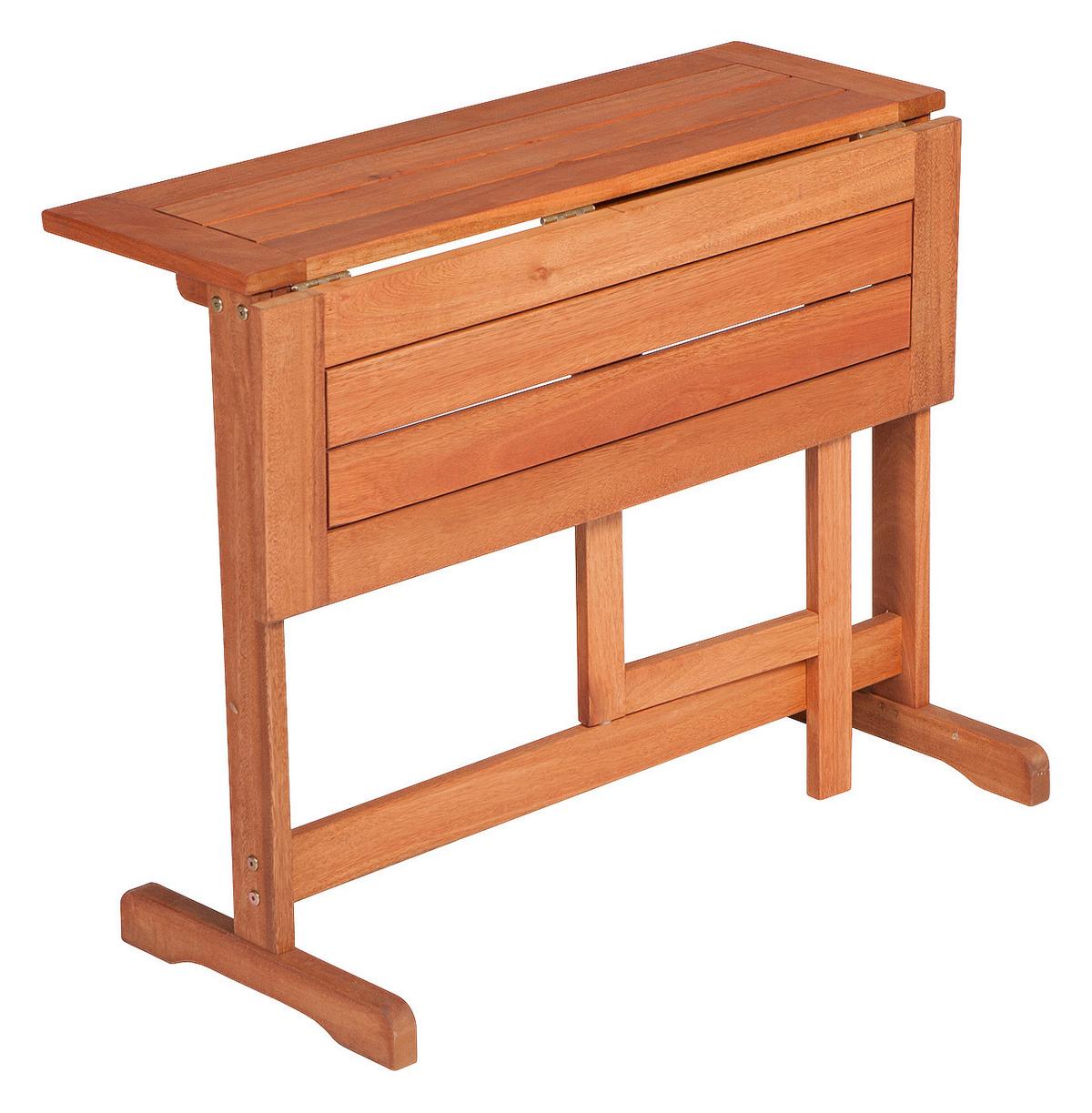 Gartentisch Klappbar Porto Echtholz L: 90 cm - Naturfarben, KONVENTIONELL, Holz (90/72/60cm) - Gardenson