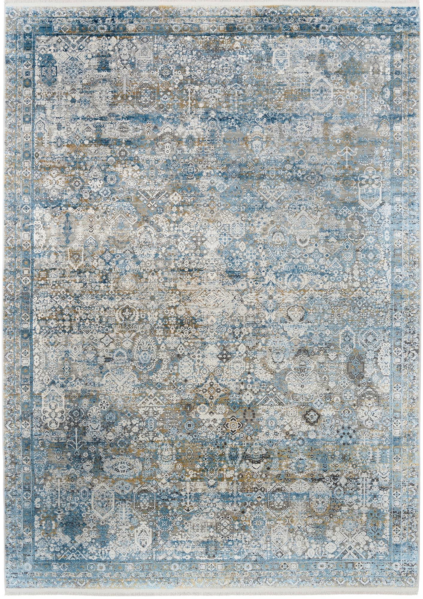 Teppich Läufer Blau/Grau Toulon 80x250 cm - Blau/Grau, Design, Textil (80/250cm) - Dieter Knoll