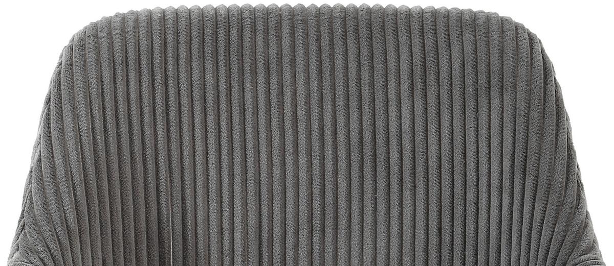 Armlehnstuhl Pina Cord Grau, B: 57 cm - Schwarz/Grau, KONVENTIONELL, Holz/Textil (57/83.5/63cm) - MID.YOU