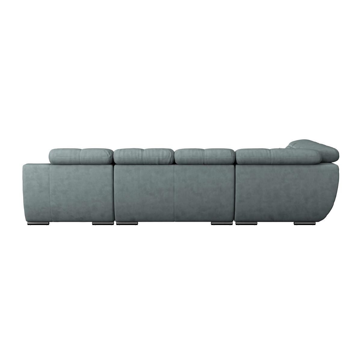 Sedacia súprava MULTI, ľavá, sivá farba - sivá/chrómová, Modern, kov/textil (228/345/184cm) - Luca Bessoni