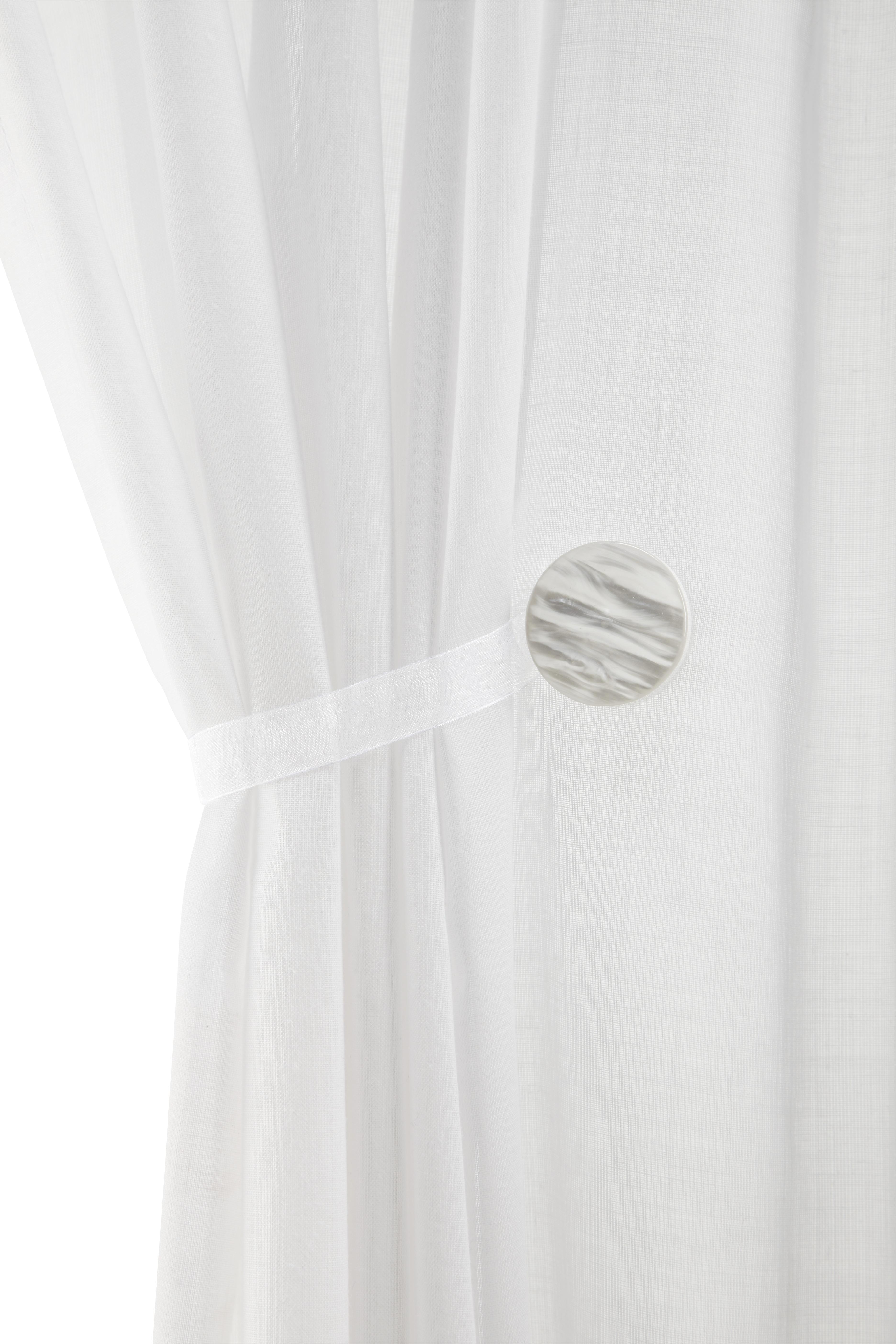 DEKORAČNÝ ŠTIPEC PERLMUTT - sivá/biela, textil (4cm) - Modern Living