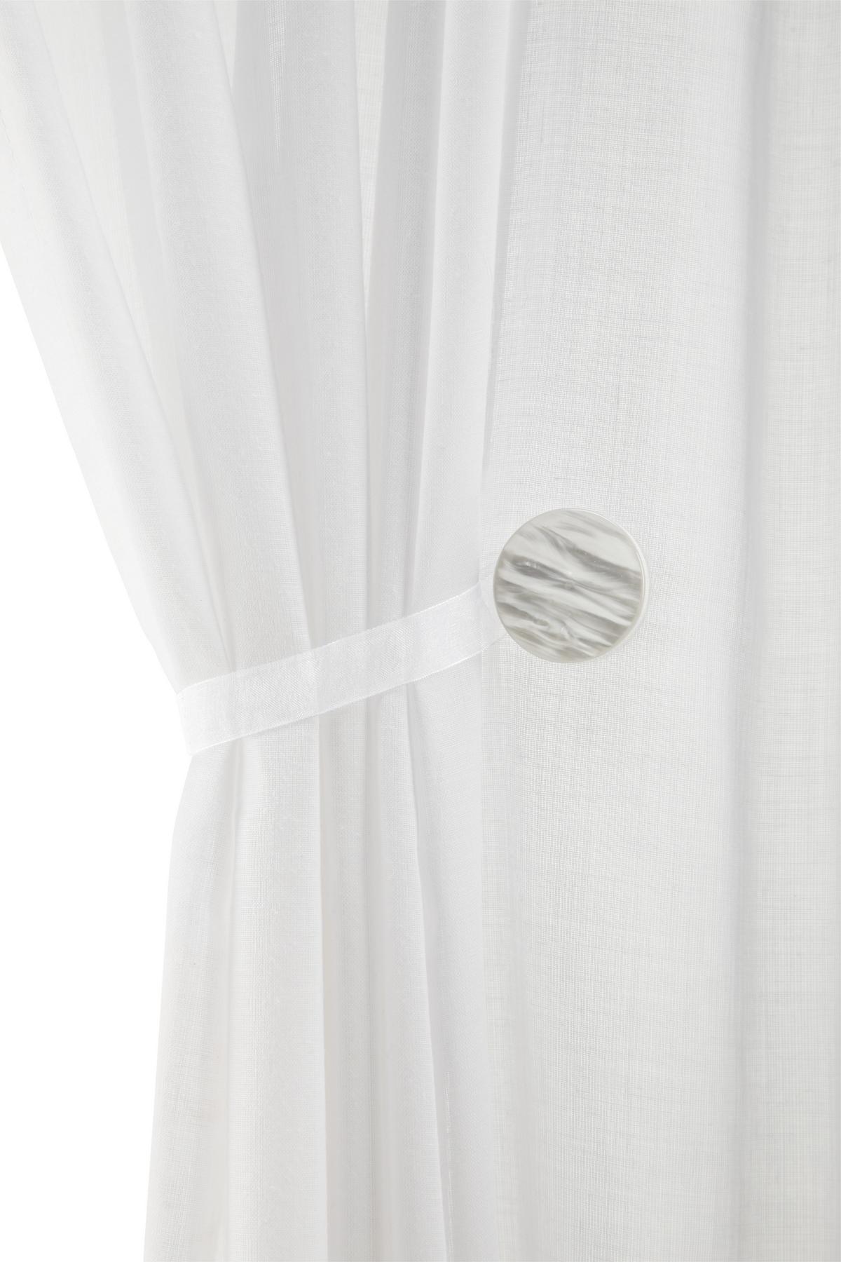 DEKORAČNÝ ŠTIPEC PERLMUTT - sivá/biela, textil (4cm) - Modern Living