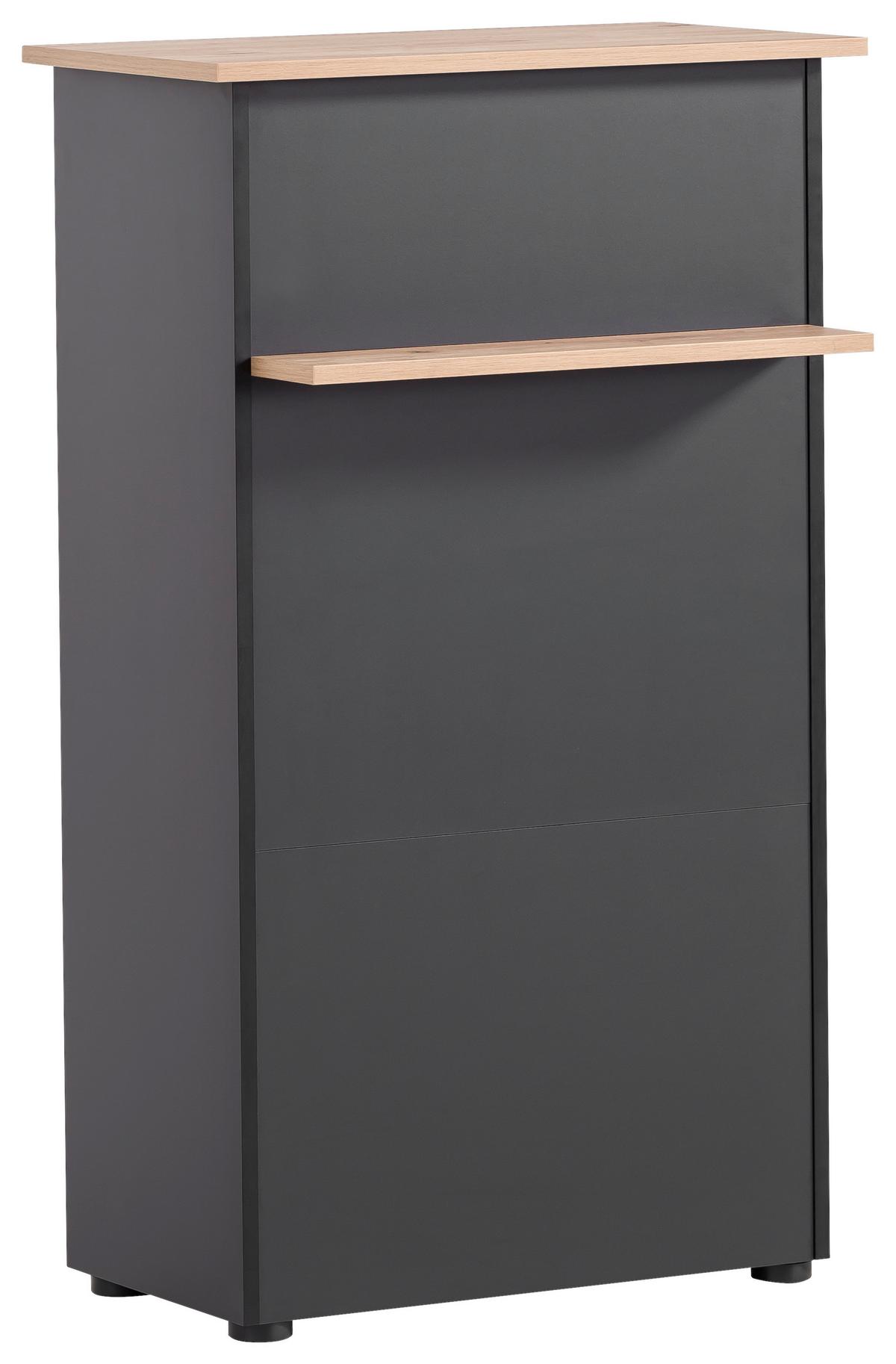 Stehpult Empfangstresen 660 - Schwarz/Eiche Artisan, MODERN, Holzwerkstoff (65,8/110,5/44cm) - MID.YOU