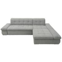 Ecksofa Moric Grau Mikrofaser - Chromfarben/Grau, KONVENTIONELL, Textil (300/172cm) - MID.YOU