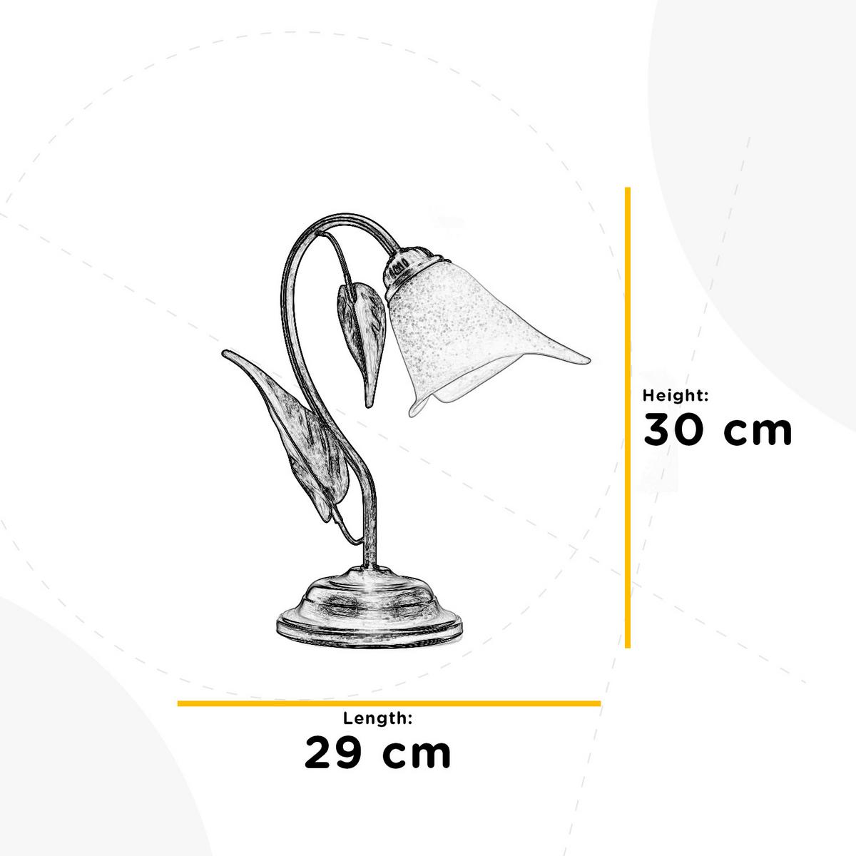 Tischleuchte 4620/L - Bronzefarben/Olivgrün, Natur, Glas/Metall (29/30/20cm)