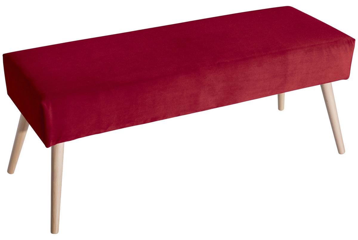 Sitzbank Gepolstert Rot Sue BxHxT: 114x48x40 cm - Buchefarben/Rot, Design, Textil (114/48/40cm) - Max Winzer
