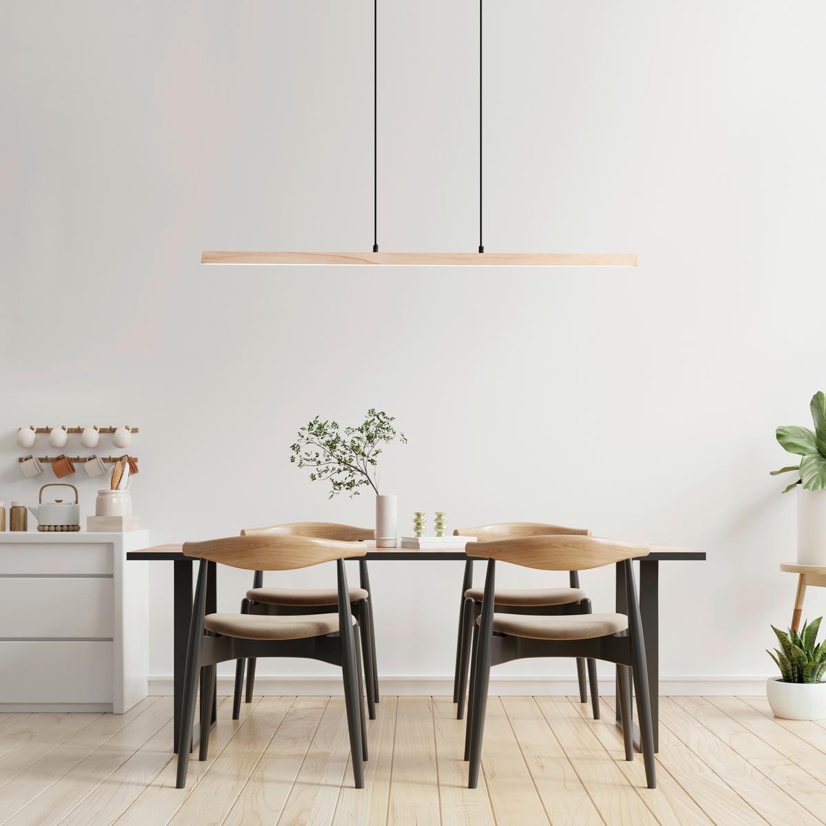 Led-hängeleuchte G99072/76 Arion - Schwarz/Kieferfarben, Design, Holz/Kunststoff (103/6/150cm) - Brilliant