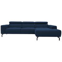 Ecksofa Cunelli Dunkelblau Webstoff - Schwarz/Dunkelblau, Design, Textil (292/175cm) - MID.YOU
