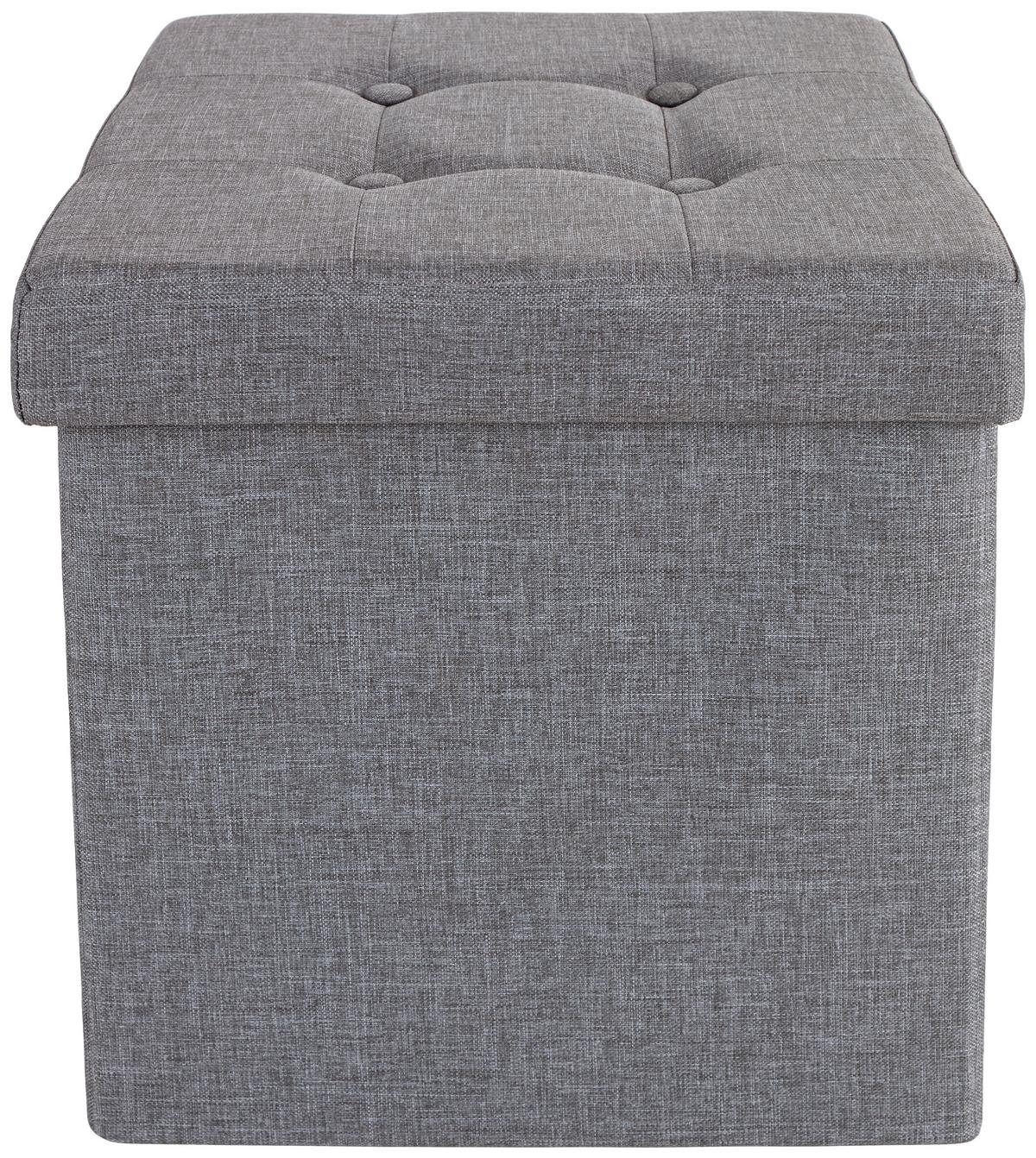 Taburet FRANZ 1+1 ZDARMA (1*kus=2 produkty) - sivá, Modern, kompozitné drevo/textil (38/38/38cm)
