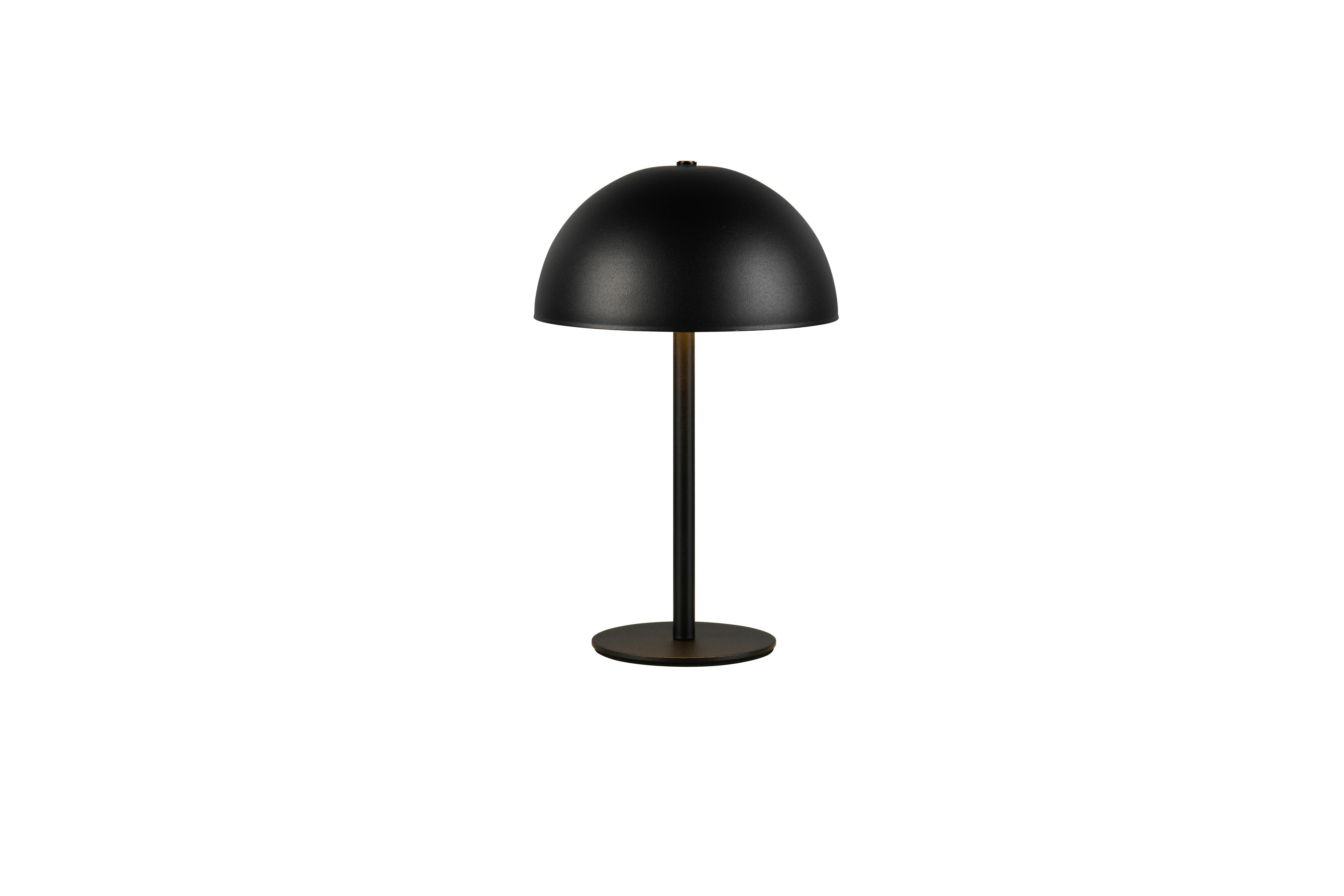 Akku-Tischleuchte Munoz Schwarz D: 13 cm - Schwarz, Trend, Metall (13/21cm)