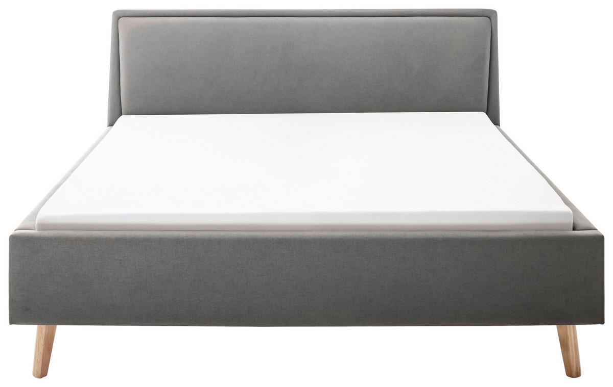 Polsterbett Frieda 180x200cm Hellgrau - Eichefarben/Hellgrau, KONVENTIONELL, Textil (180/200cm) - Livetastic