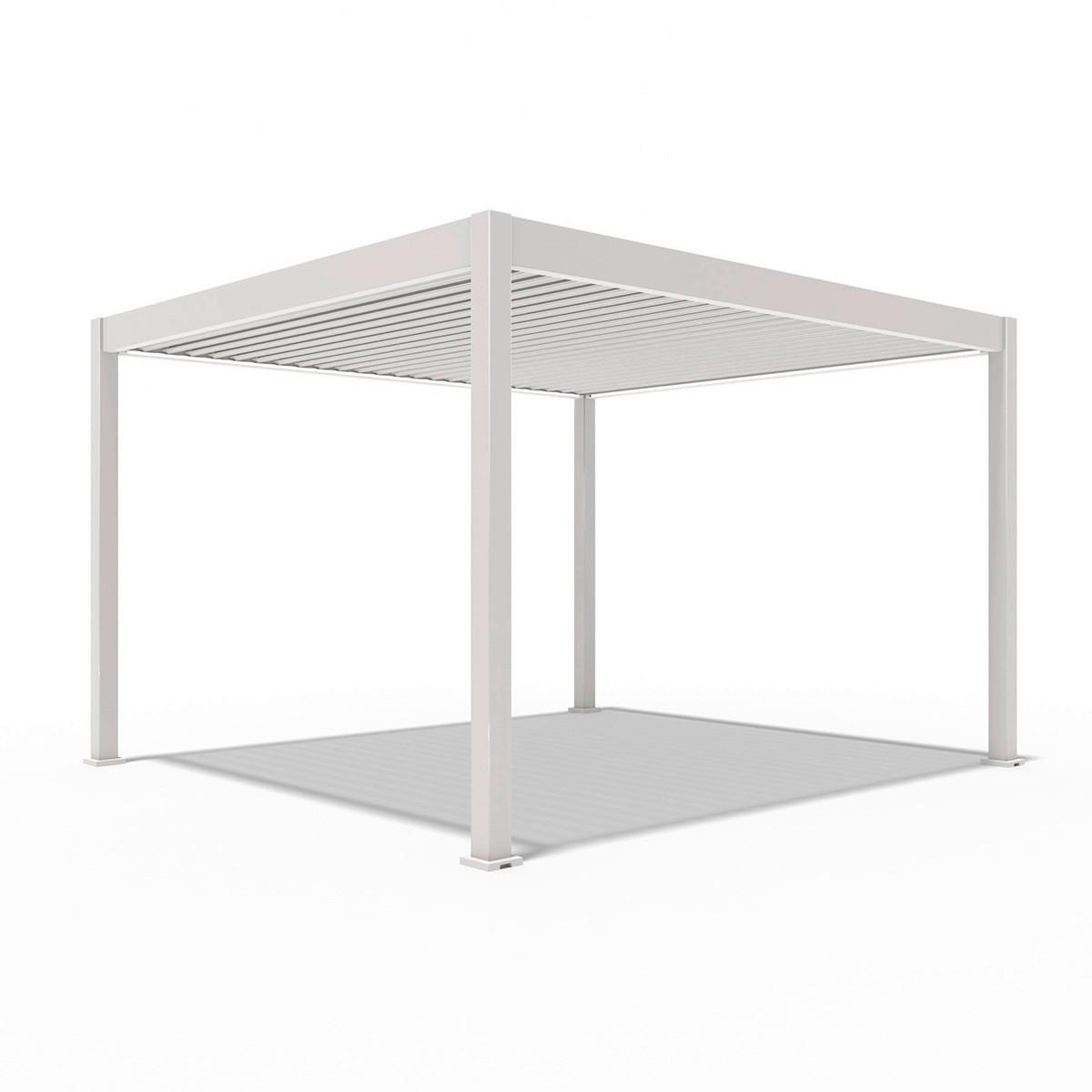 Pergola Deluxe 360x400cm Wetterfest, Elektrisch - Weiß, Basics, Metall (360/255/400cm) - Gardenson