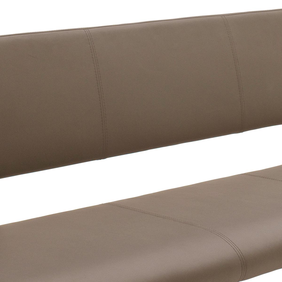 Sitzbank mit Lehne Cappuccino Arco 175x86x59 cm - Edelstahlfarben/Cappuccino, Design, Leder/Metall (175/86/59cm) - Livetastic