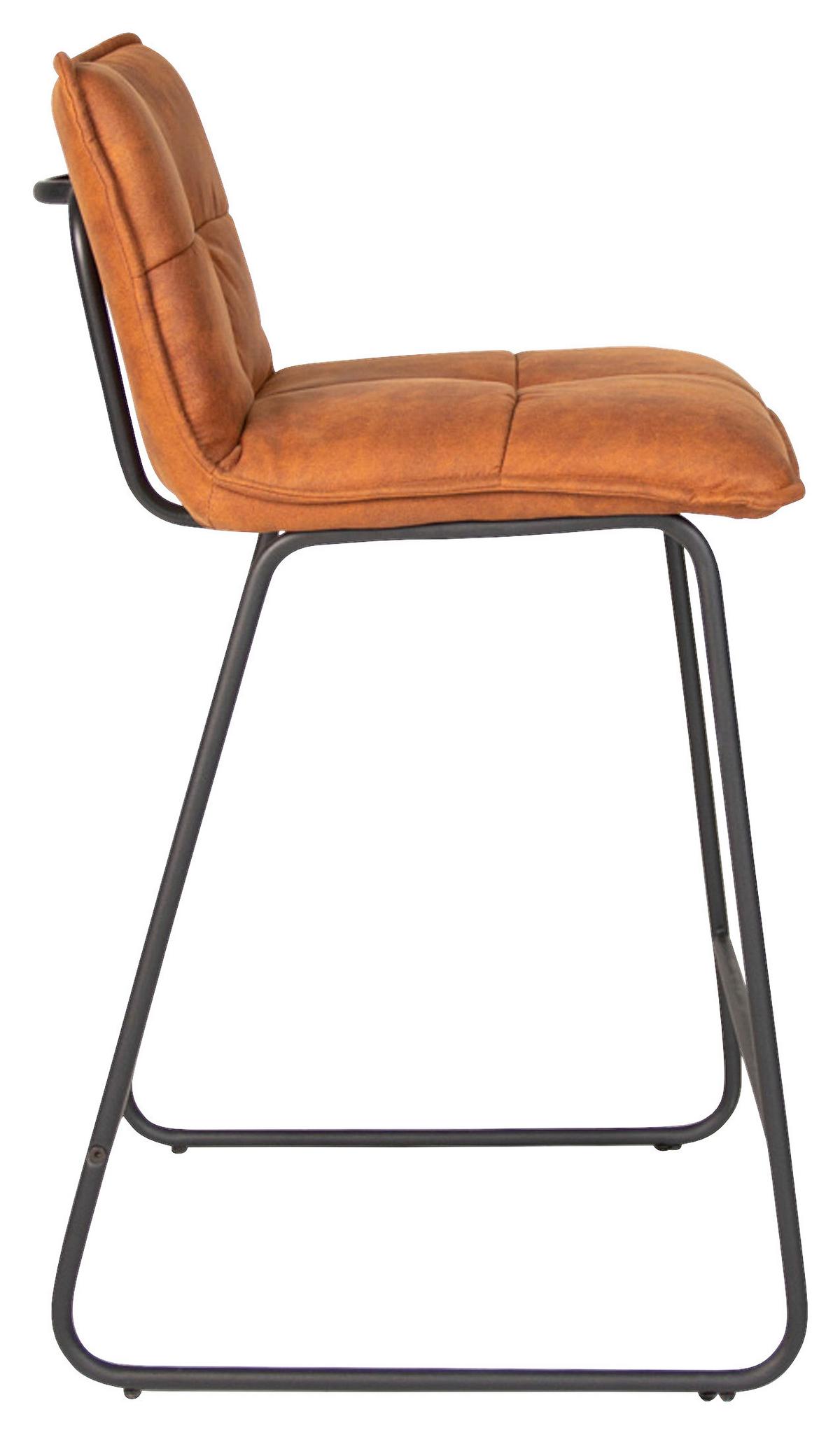 Barhocker-set Jeremy - Cognac/Schwarz, KONVENTIONELL, Textil/Metall (44/87/50cm) - MID.YOU