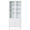Vitrine Bakal - Weiß, Design, Glas/Metall (80/190/41cm) - Livetastic