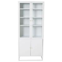 Vitrine Bakal - Weiß, Design, Glas/Metall (80/190/41cm) - Livetastic
