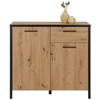 KOMODA KIRIKUS - černá/barvy dubu, Lifestyle, kompozitní dřevo/plast (95/88/40cm) - Mömax