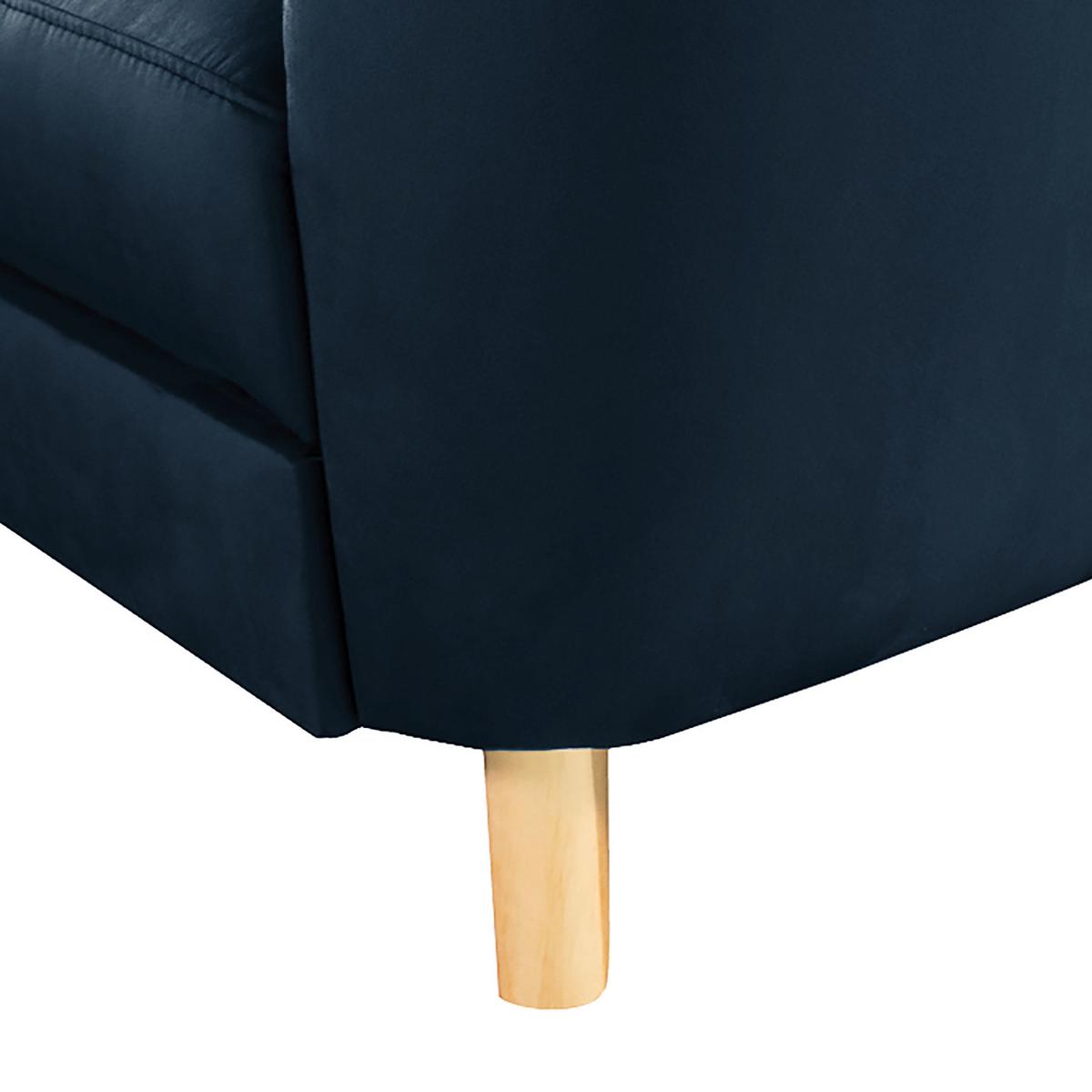 Ecksofa Nordic Dunkelblau S: 190x236 cm - Buchefarben/Dunkelblau, Design, Textil (190/236cm) - Livetastic